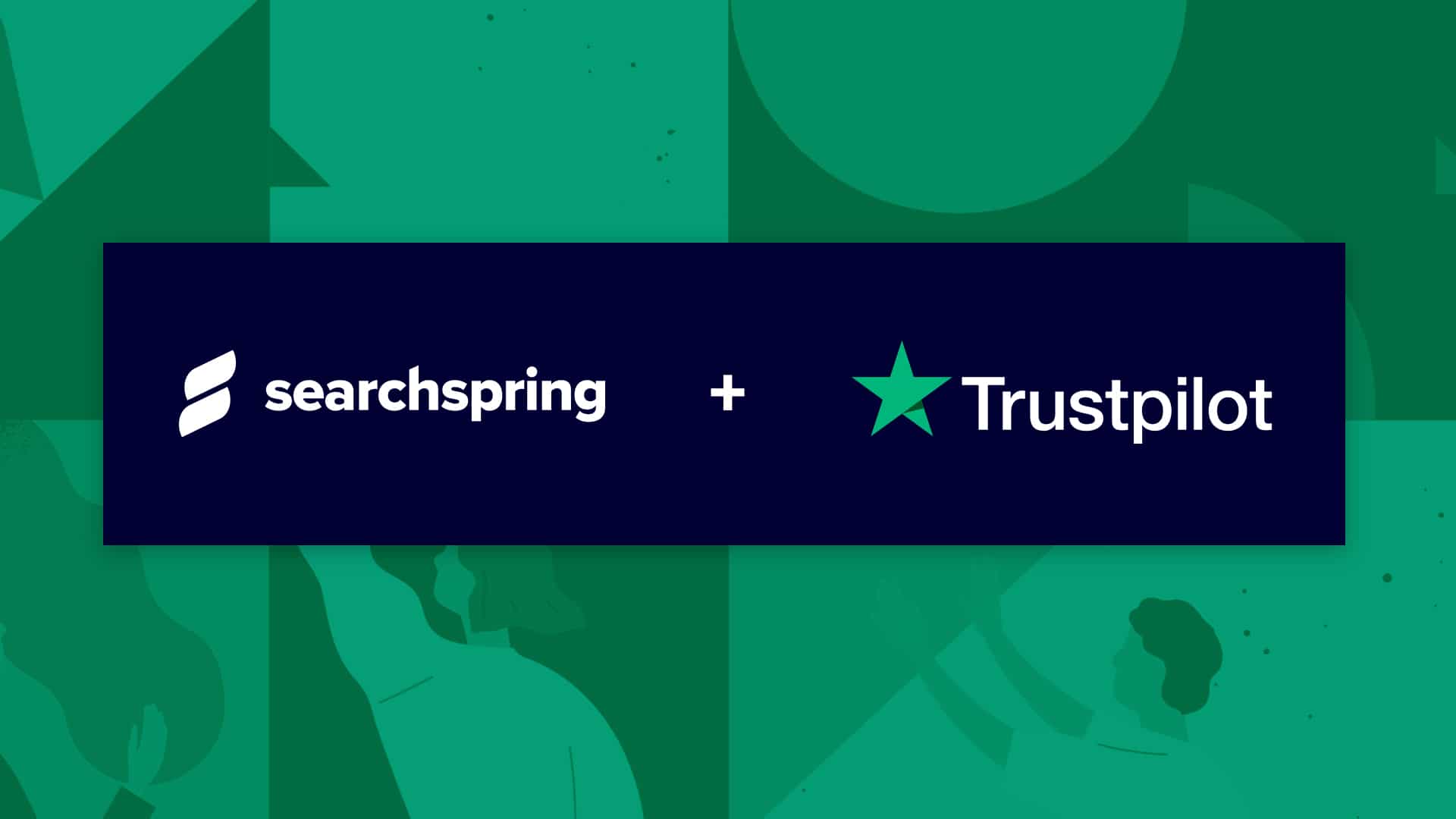 text on green background: Trustpilot Searchspring partner spotlight