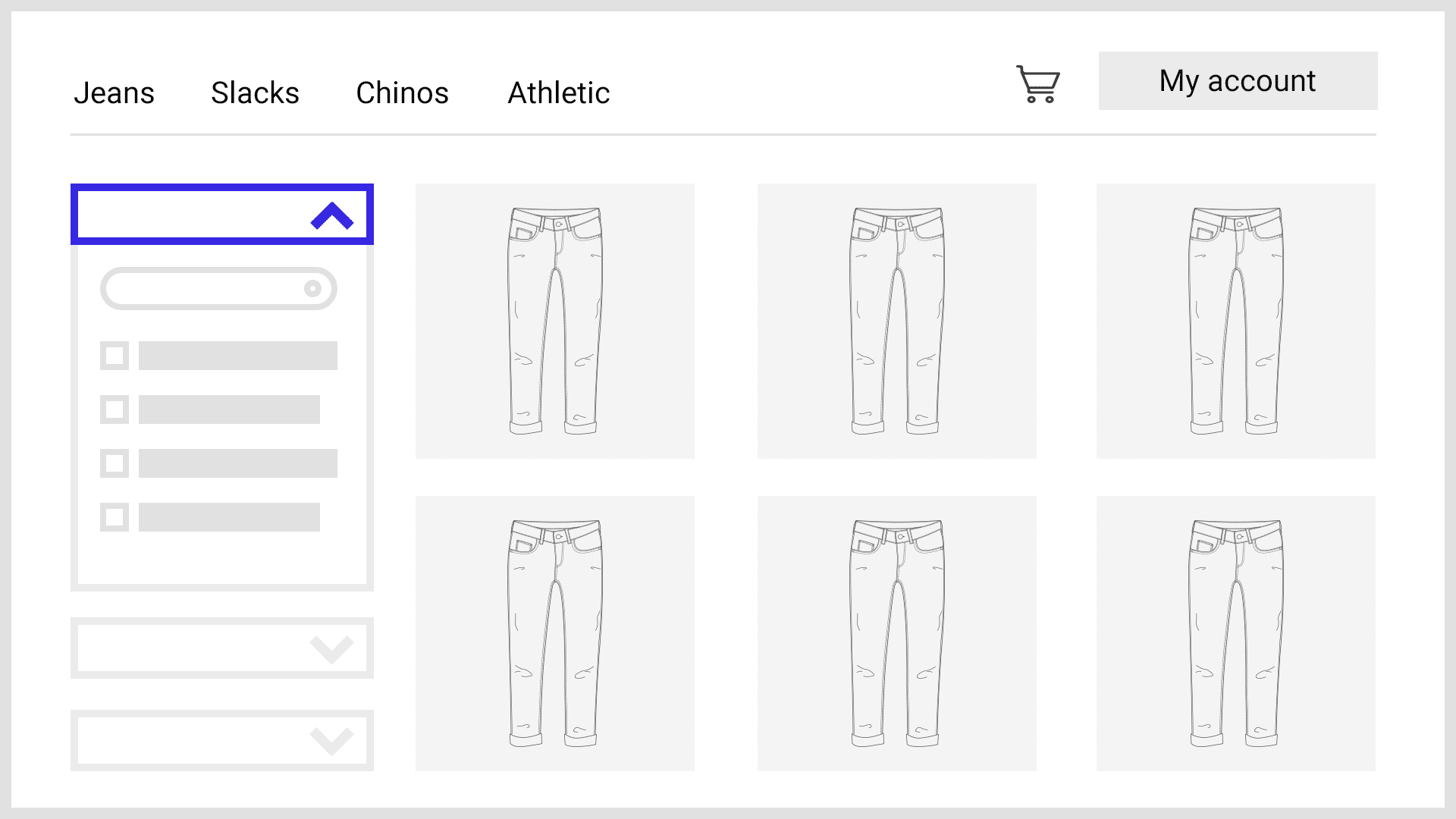 image depicting expandable filter groups in ecommerce