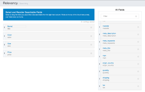 searchspring express rename fields