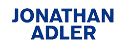 Jonathan Adler logo, blue text