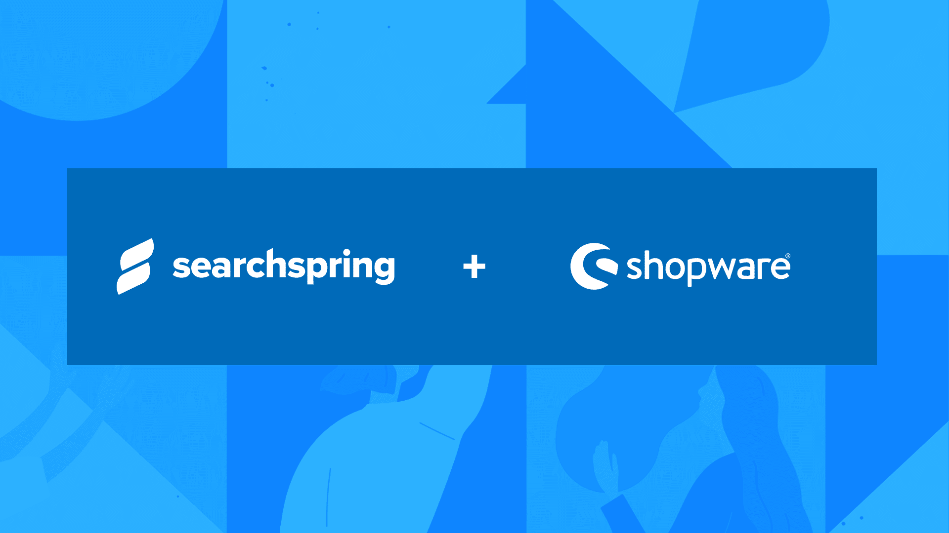 Searchspring Partner Spotlight _ Searchspring logo _ Shopware logo _ blue background white text