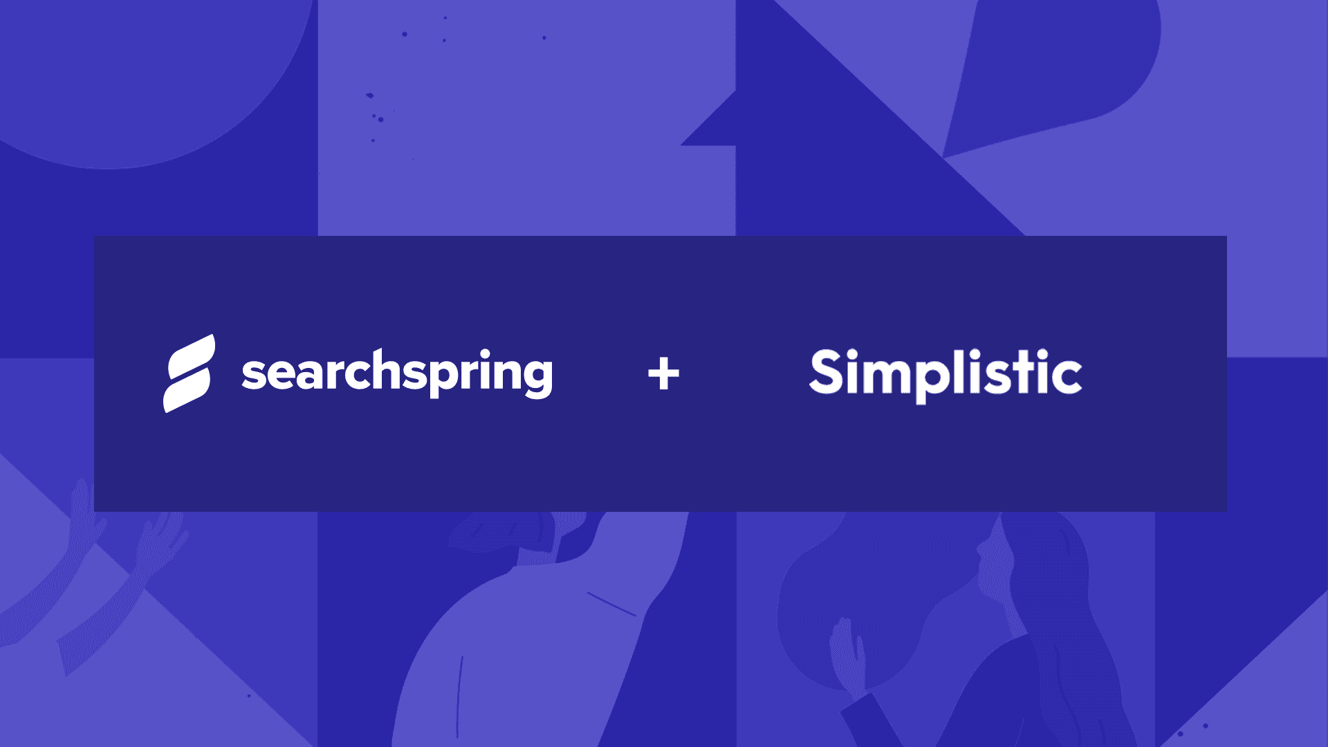 Text: Partner Searchspring and Simplistic on purple background