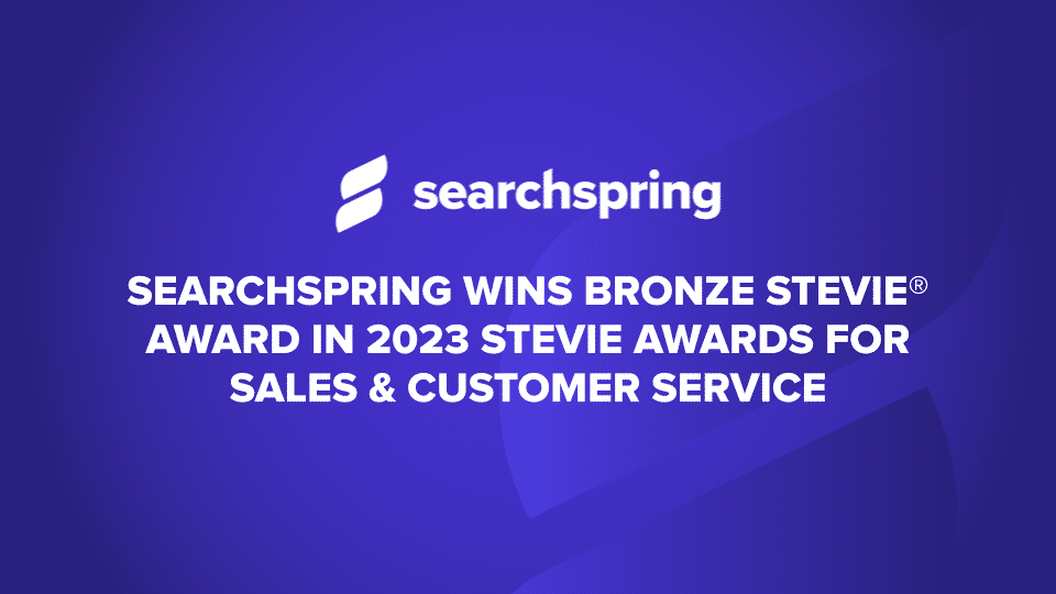 SEARCHSPRING WINS BRONZE STEVIE AWARD IN 2023 STEVIE AWARDS FOR SALES & CUSTOMER SERVICE Searchspring logo