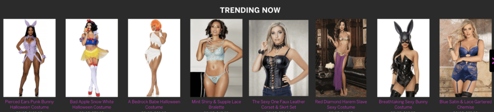 Spicy Lingerie trending now - Halloween costumes 