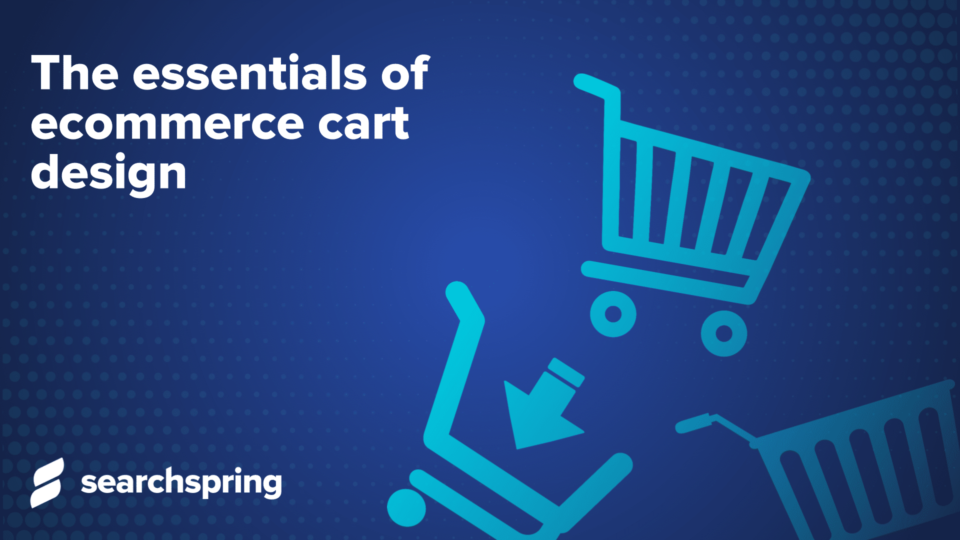 essentials of ecommerce cart design. Carts on blue background